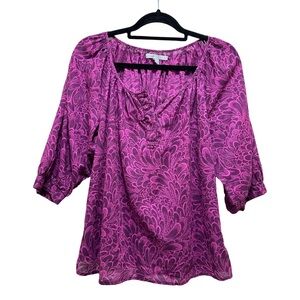 Purple and Pink Boho Top Size Medium
